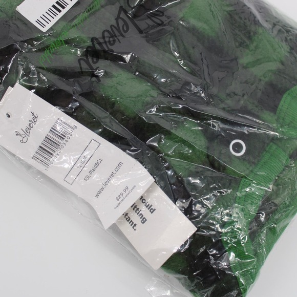 Leveret Footed Fleece Plaid Pajamas Unisex 12-18 Months Green/Black NEW - Picture 2 of 3